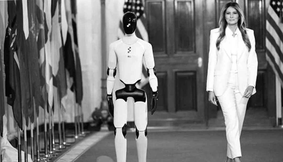 Перефразируй заголовок новости на немецком языке, сделай более загадочным или информативным. Для кликабельности но без спама.
        Без твоих комментариев! Только результат.
        Исходный заголовок новости: A Humanoid Robot Visits the White House to Push AI for Teaching Kids