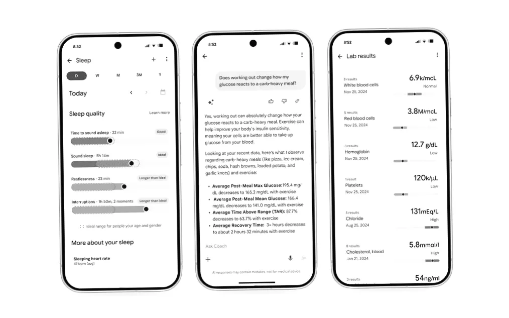 Перефразируй заголовок новости на немецком языке, сделай более загадочным или информативным. Для кликабельности но без спама.
        Без твоих комментариев! Только результат.
        Исходный заголовок новости: Fitbit Expands Personal AI Health Coach Features for Free Subscribers